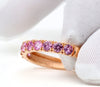 Red gold ring with pink sapphires