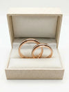 Two-tone wedding rings, rose and white gold, 4 mm