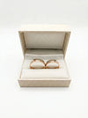Two-tone wedding rings: rose + white gold, 5 mm
