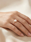 goat gold ring with a large pearl