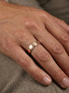 Two-tone wedding rings, rose + white gold, 5 mm