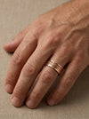 Rose gold wedding rings, embossed "tree bark" texture, 6 mm