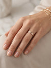 Two-tone wedding rings, rose and white gold, 4 mm