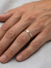 Two-tone wedding rings, rose and white gold, 4 mm