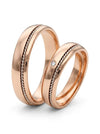 Classic wedding rings with braid (white gold accent), 5 mm