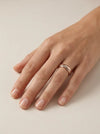 Classic wedding rings with braid (white gold accent), 5 mm