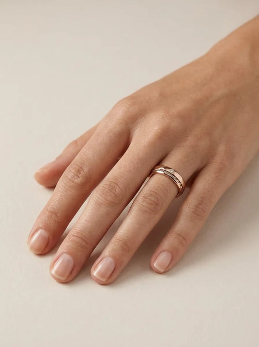 Classic wedding rings with braid (white gold accent), 5 mm
