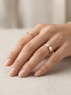 Two-tone wedding rings, rose + white gold, 5 mm