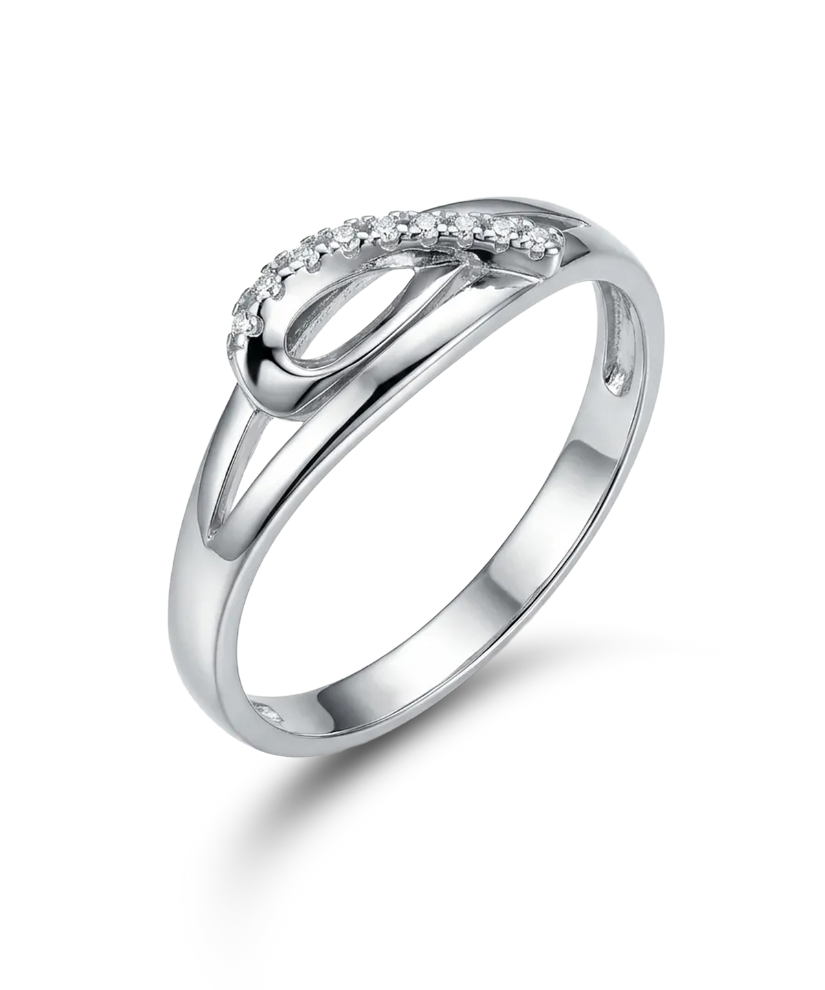 Auksinis žiedas su briliantais 0,05 ct, 17.5 dydis
