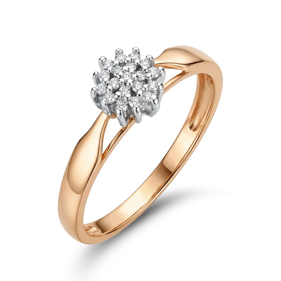 Auksinis žiedas su briliantais 0,114 ct 20 dydis
