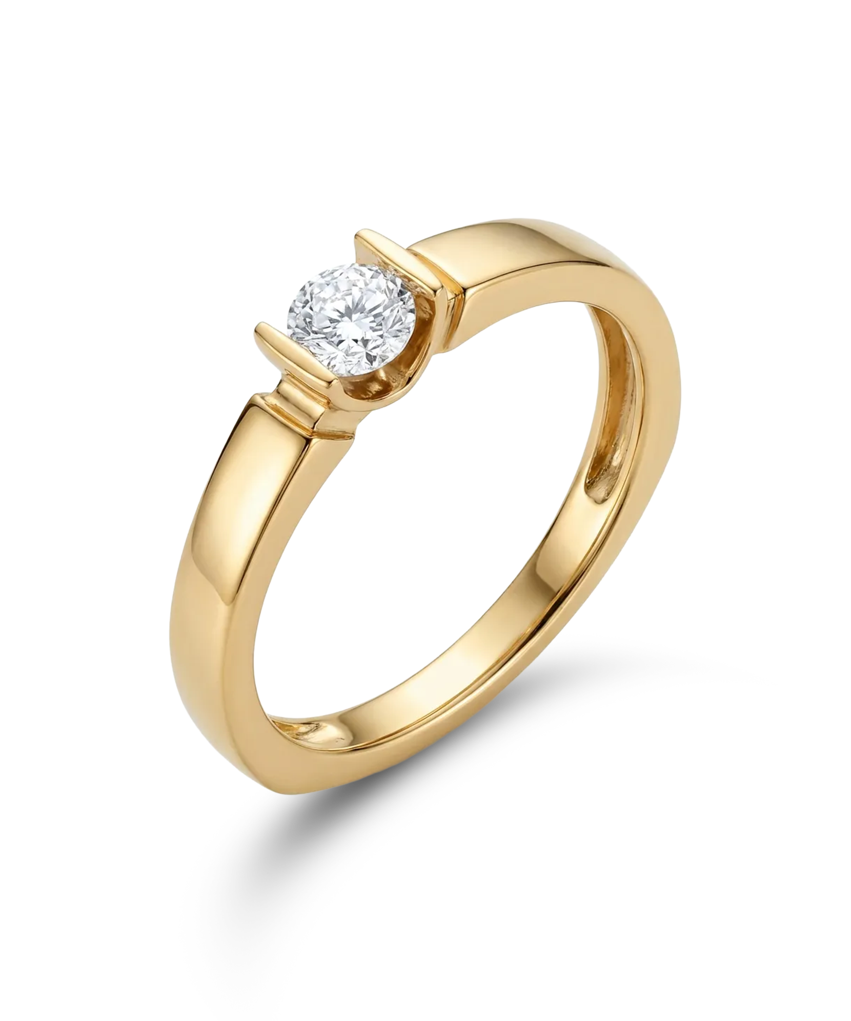 Auksinis žiedas su briliantu 0,13 ct 18,5 dydis