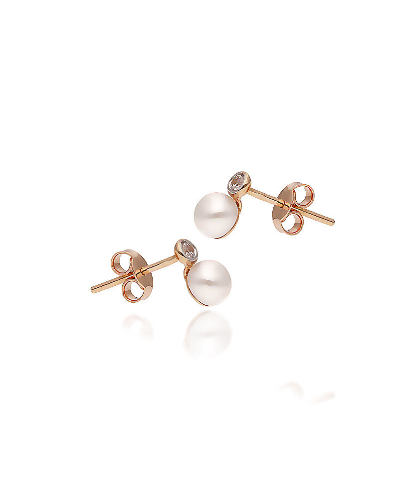 auksiniai auskarai su perlu