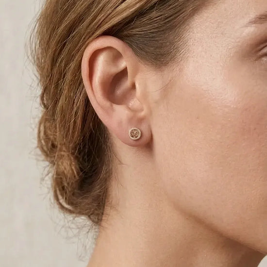 Auskarai su gyvybes medziu ir cirkoniais