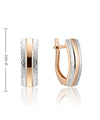 Two-tone engraved earrings