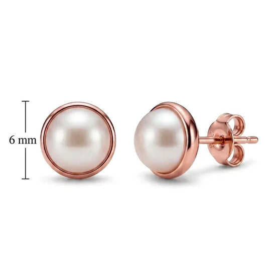 Elegantiški 585 prabos auksiniai auskarai su perlu
