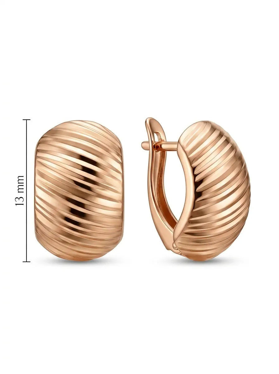 Elegantiški 585 prabos auksiniai auskarai su faktūra