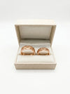 Rose gold wedding rings, embossed "tree bark" texture, 6 mm