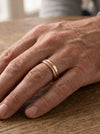 Classic wedding rings with braid (white gold accent), 5 mm