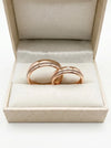 Classic wedding rings with braid (white gold accent), 5 mm