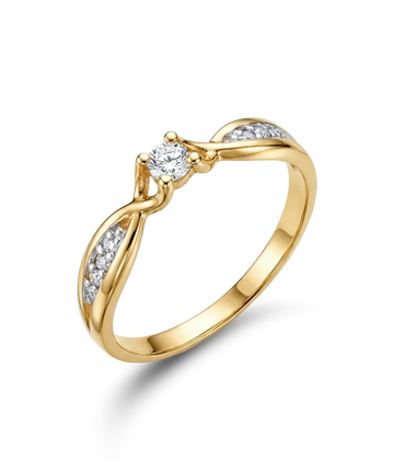 Ring with a diamond 0.154 ct.