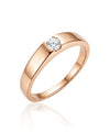 Rose gold ring with inlaid zircon