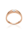 Rose gold ring with inlaid zircon