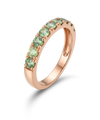 Red gold ring with green sapphires