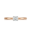 Red gold ring with a round diamond 0.05 ct.