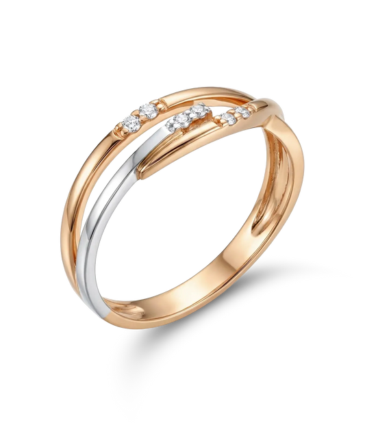 Кольцо с бриллиантами 0.062 ct.