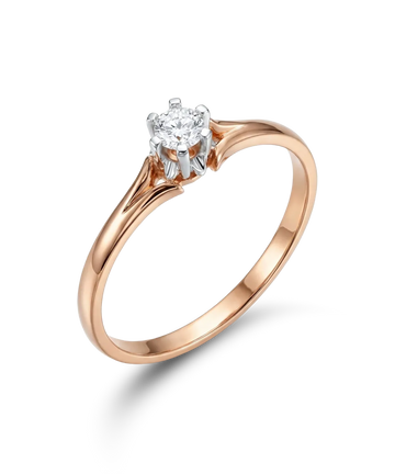 Кольцо с бриллиантом 0,16 ct.