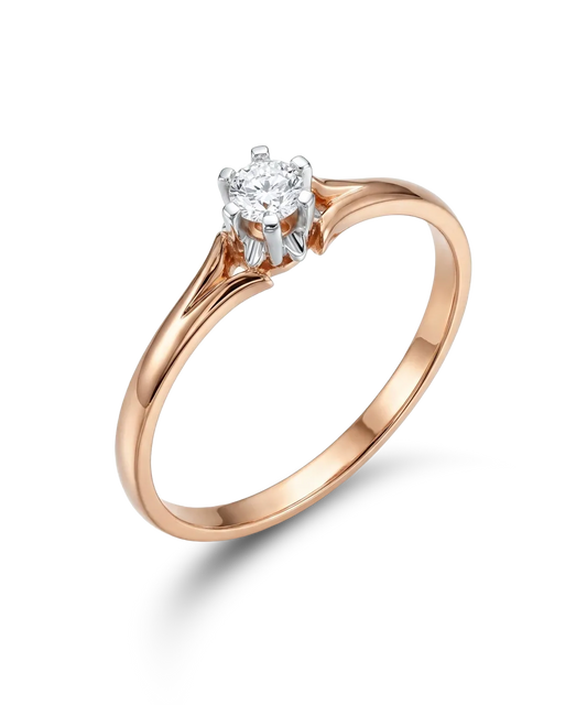 Кольцо с бриллиантом 0,16 ct.
