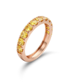 Red gold ring with yellow sapphires