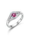 Ring with ruby ​​and diamonds 0.156ct