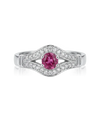 Ring with ruby ​​and diamonds 0.156ct