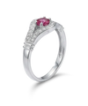 Ring with ruby ​​and diamonds 0.156ct