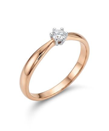 Ring with diamond 0.16 ct.
