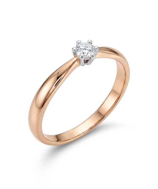 Кольцо с бриллиантом 0,16 ct.
