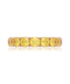 Red gold ring with yellow sapphires