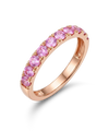 Red gold ring with pink sapphires