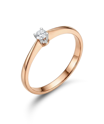 Ring with a diamond 0.16 ct.