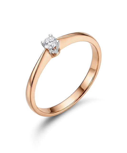 Кольцо с бриллиантом 0,16 ct.