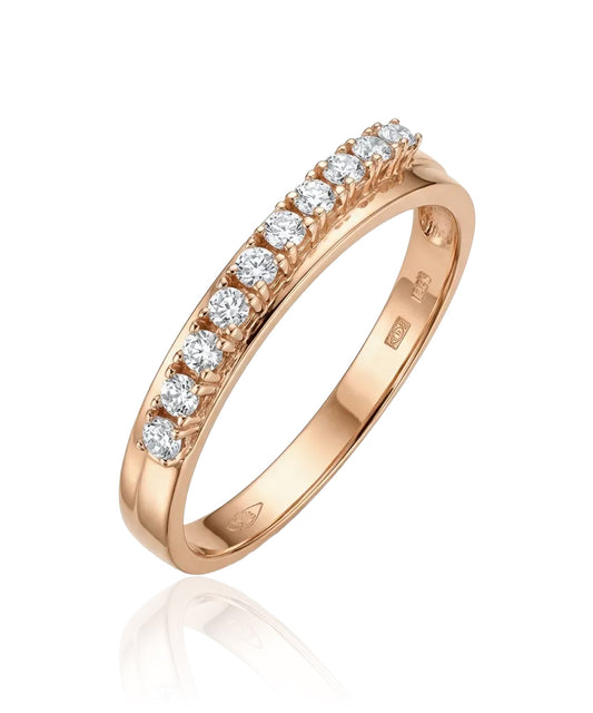 raudono aukso ziedas su cirkoniais