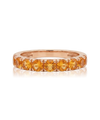 Red gold ring with orange sapphires