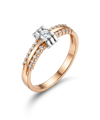 Red Gold Ring with 0.22 ct Diamond