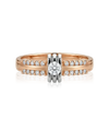 Red Gold Ring with 0.22 ct Diamond
